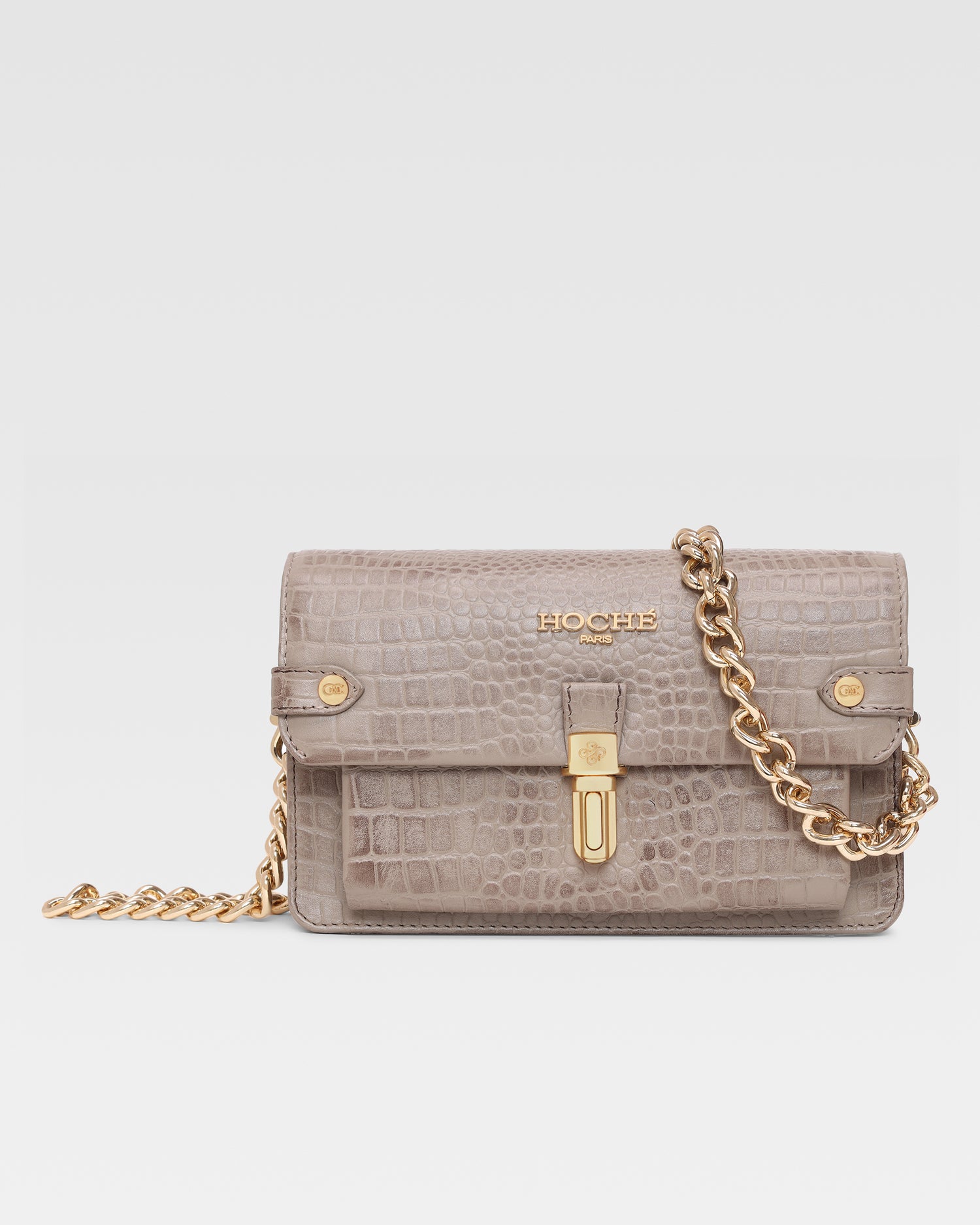 SAC LISSE SLING BAG Light Taupe Croc - Main Image
