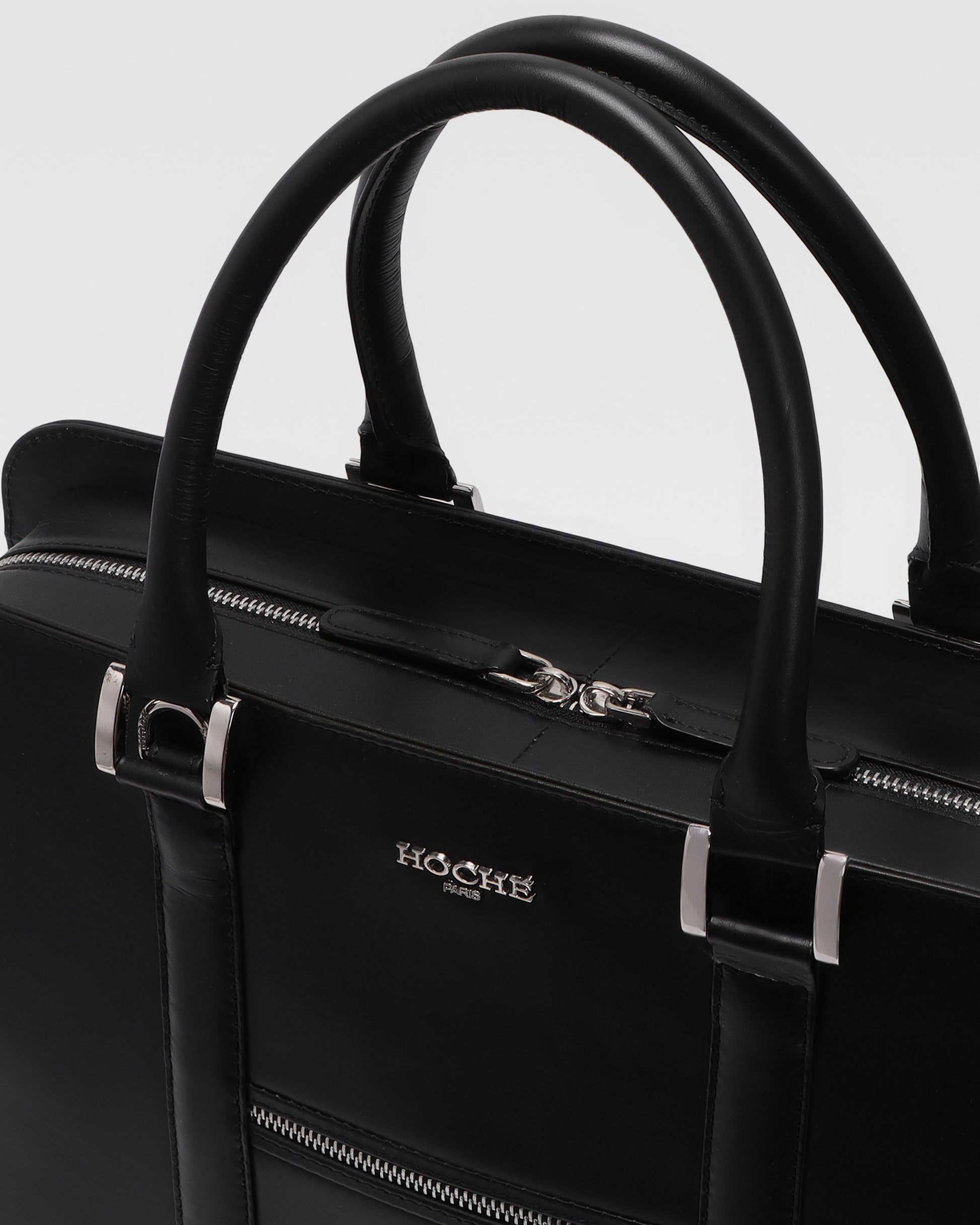 Slim Leather Laptop Briefcase with Adjustable Strap – Office Work Bag